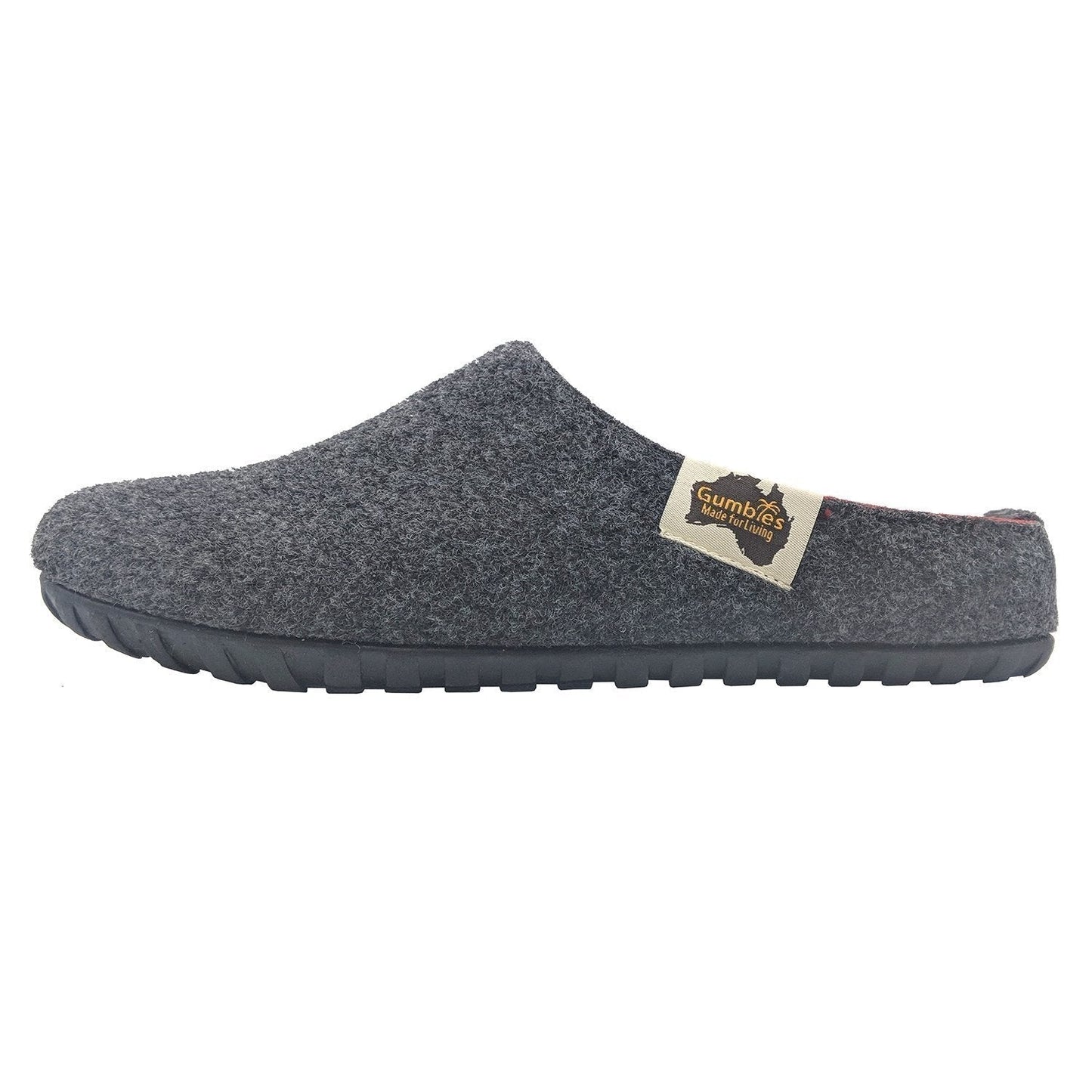 Outback Slipper - Charcoal & Red
