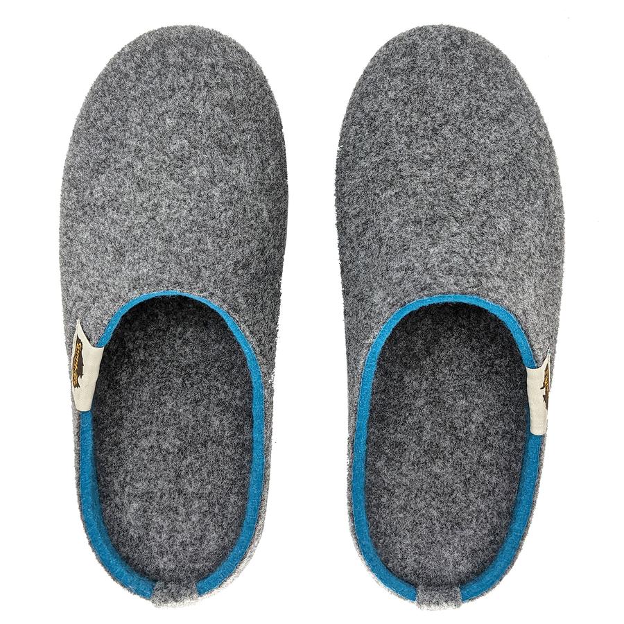 Outback Slipper - Grey & Turquoise