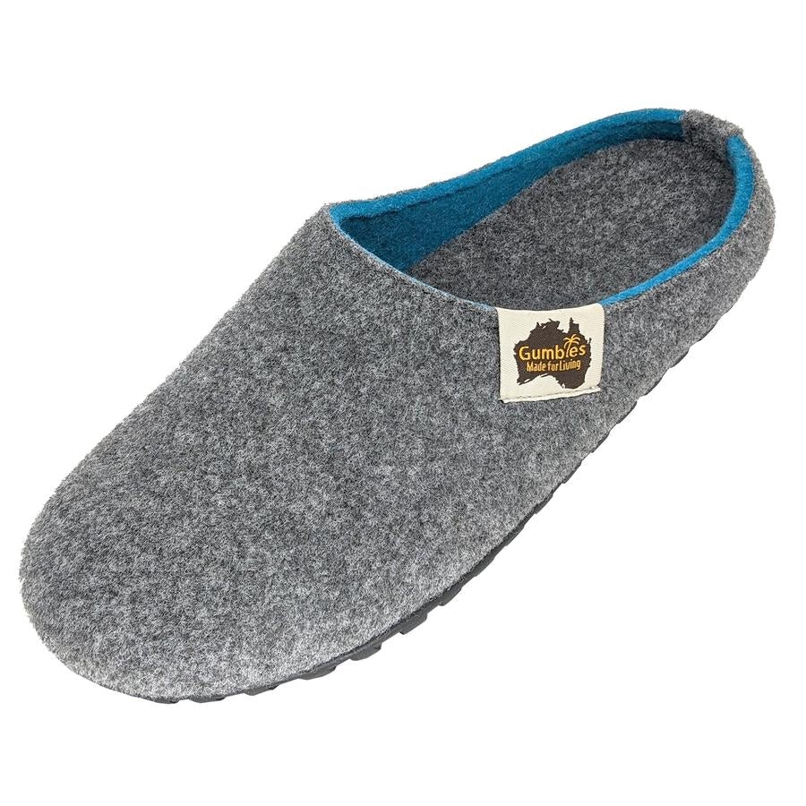 Outback Slipper - Grey & Turquoise