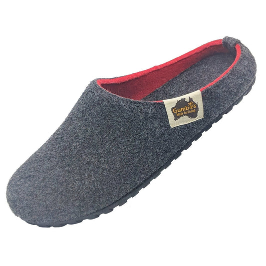 Outback Slipper - Charcoal & Red