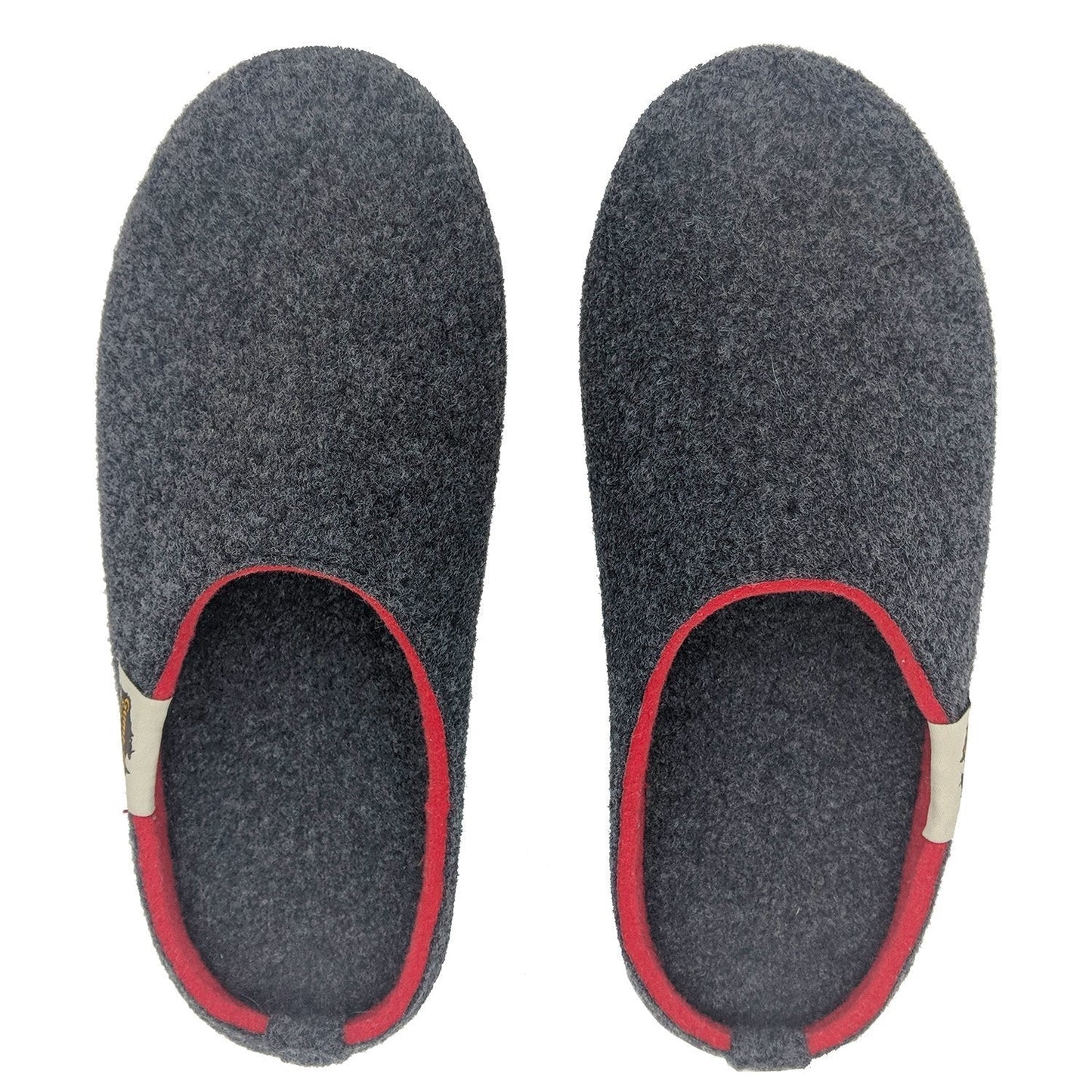 Outback Slipper - Charcoal & Red