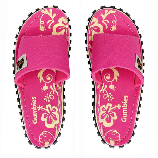 Islander Kanvas Slide - Pink Hibiscus