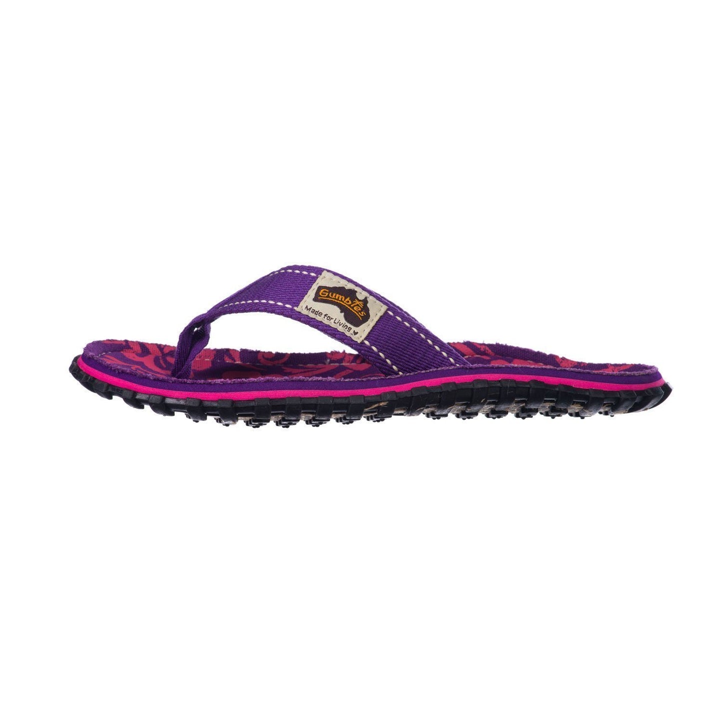 Islander Kanvas Klip-Klap - Purple Hibiscus