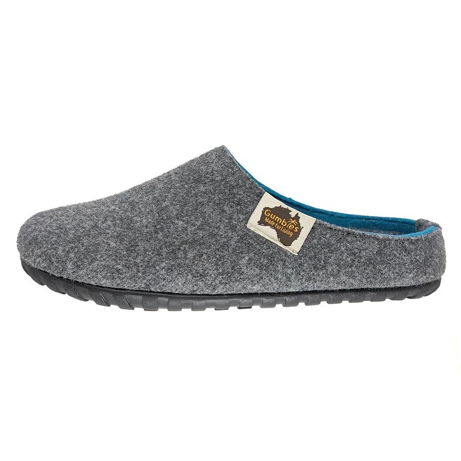 Outback Slipper - Grey & Turquoise